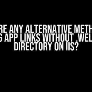 Are there any Alternative Methods for Verifying App Links Without .well-known Directory on IIS?