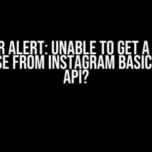 Error Alert: Unable to Get a Valid Response from Instagram Basic Display API?